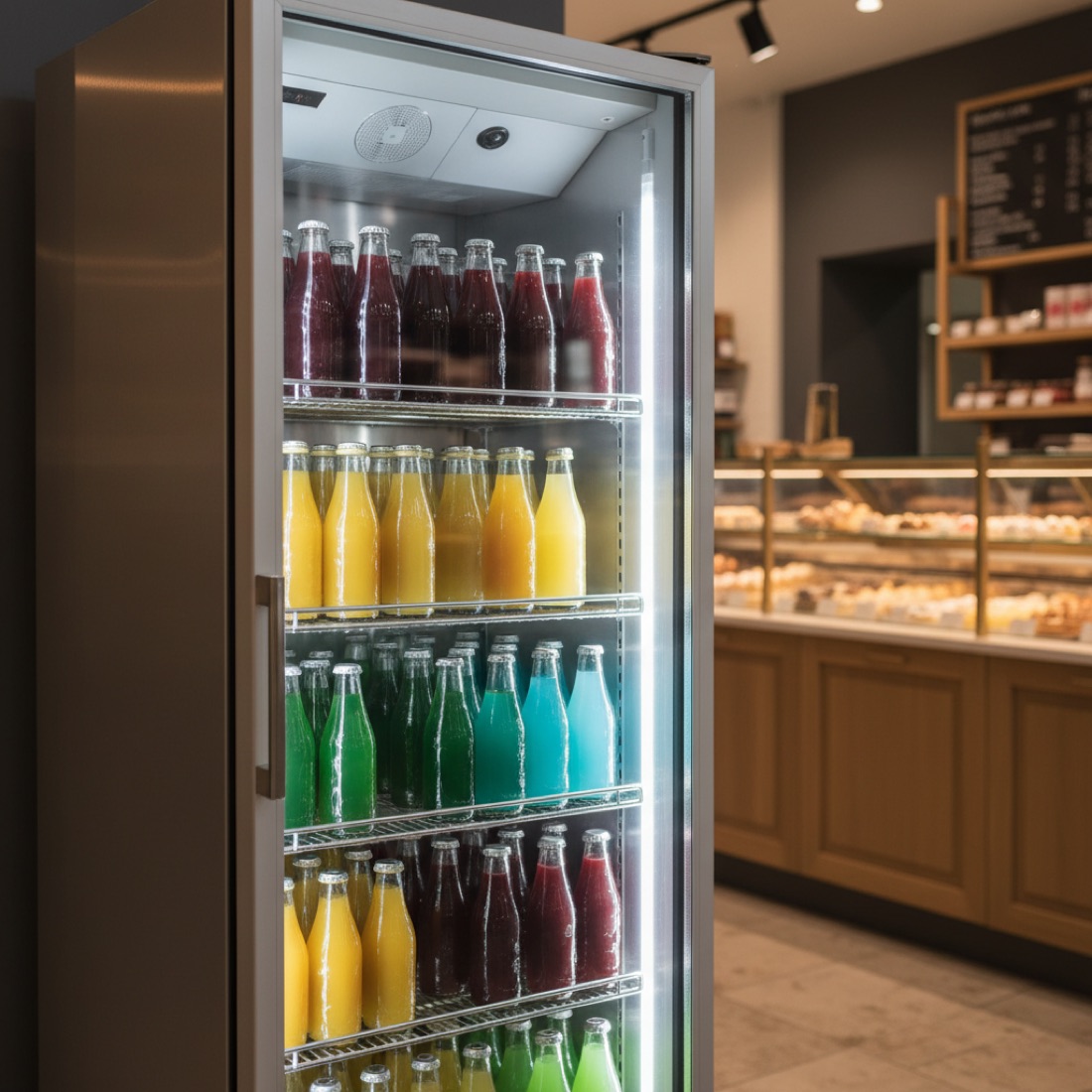 Armoire réfrigérée professionnelle en boutique (illustration)
