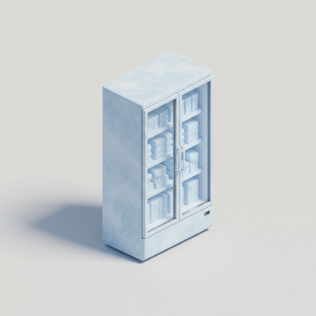 Vitrine négative / surgelé — illustration 3D
